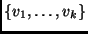 $ \{v_1,\dots,v_k\}$