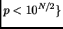 $ p<10^{N/2}\}$