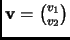 $ {\mathbf{v}}=\binom{v_1}{v_2}$