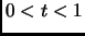 $ 0<t<1$