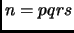 $ n=pqrs$