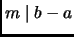 $ m\mid b-a$