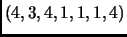 $ (4,3,4,1,1,1,4)$