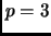 $ p=3$