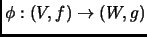 $ \phi:(V,f)\rightarrow(W,g)$