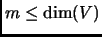 $ m\le\dim(V)$