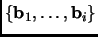$ \{{\mathbf{b}}_1,\dots,{\mathbf{b}}_i\}$