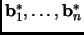 $ {\mathbf{b}}_1^*, \dots, {\mathbf{b}}_n^*$