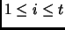 $ 1 \le i \le t$