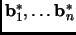 $ {\mathbf{b}}_1^*, \dots {\mathbf{b}}_n^*$