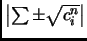 $ \left\vert\sum\pm\sqrt{c^n_i}\right\vert$