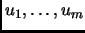$ u_1, \dots, u_m$