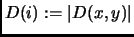 $ D(i) := \vert D(x,y)\vert$