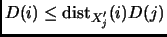 $ D(i) \le {\mathrm {dist}}_{X_j'} (i) D(j)$