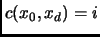 $ c(x_0, x_d) = i$