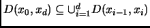 $ D(x_0, x_d) \subseteq \cup_{i=1}^d D(x_{i-1},x_i)$
