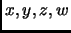 $ x,y,z,w$