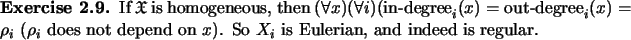 \begin{exercise}
% latex2html id marker 1148If $\ensuremath{\mathfrak{X}}$\ is...
...not depend on $x$).
So $X_i$\ is Eulerian, and indeed is regular.
\end{exercise}